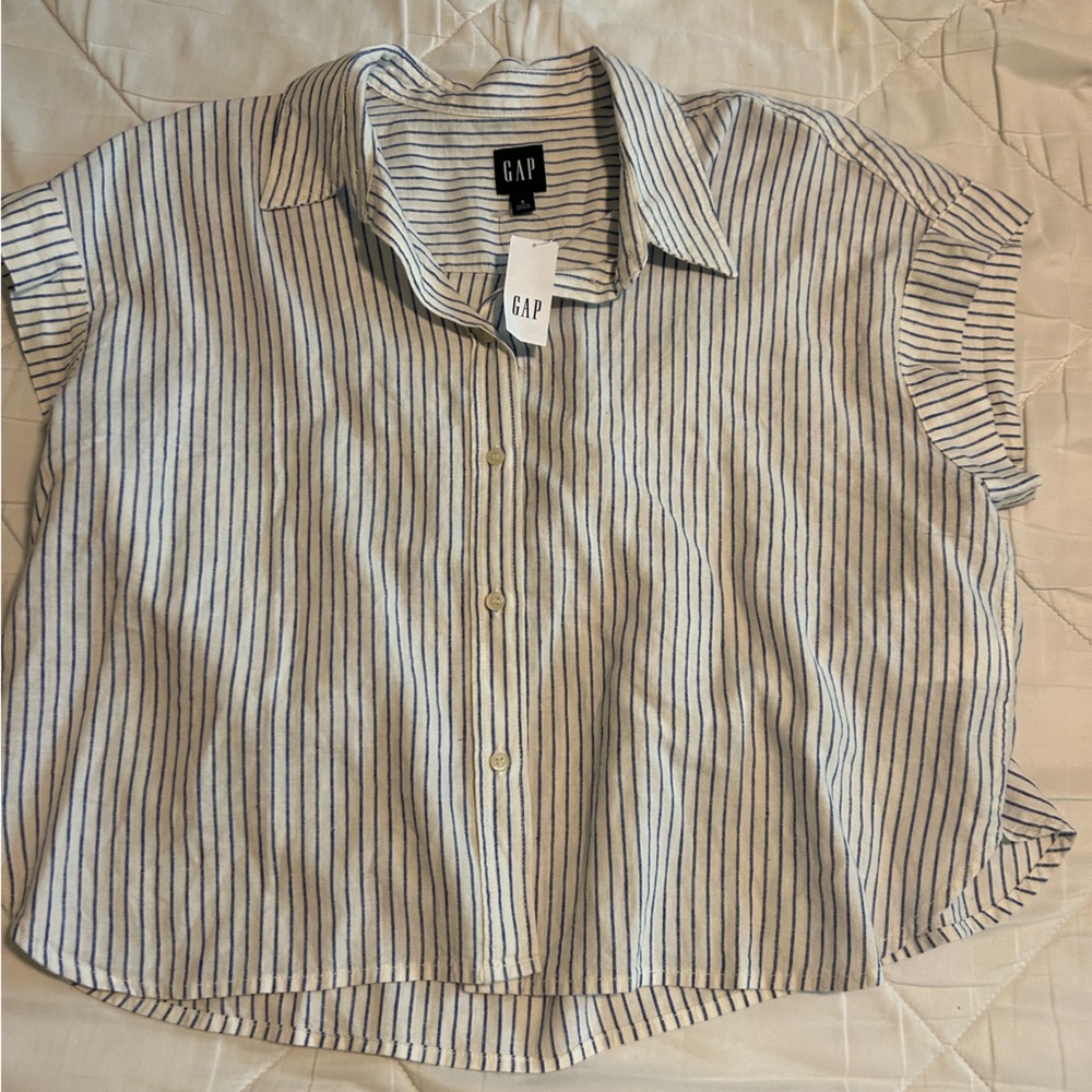 GAP Blue and White Striped Shirt